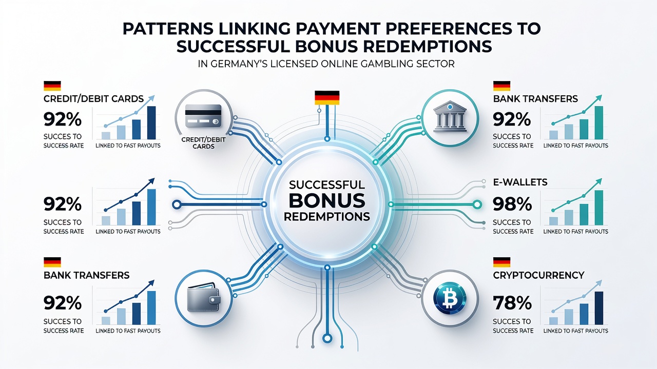 Grafiken illustrieren Erfolgsquoten verschiedener Zahlungsoptionen bei Bonus-Aktivierungen in Deutschland