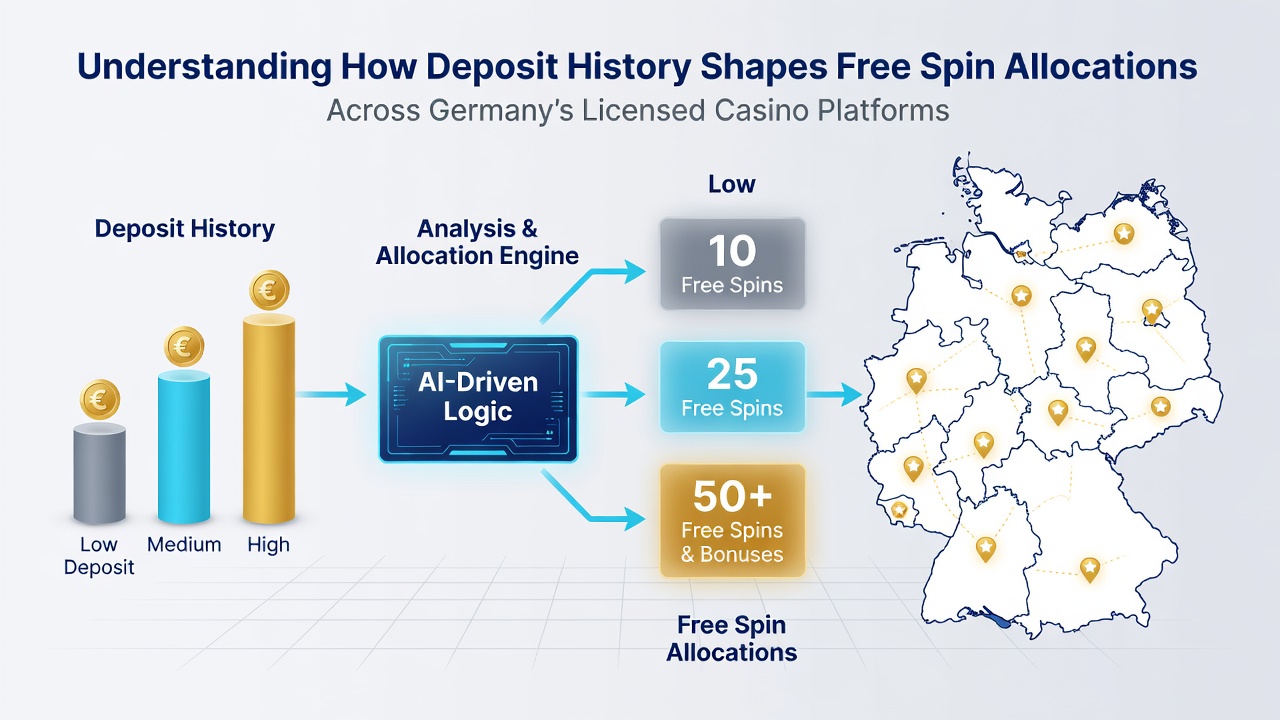 Beispiel einer Einzahlungshistorie mit markierten Freispiel-Allokationen auf einer deutschen Casino-Plattform
